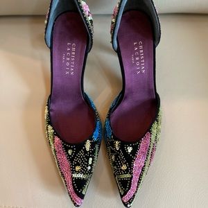 Christian Lacroix Beaded Heels, Size 37.5.